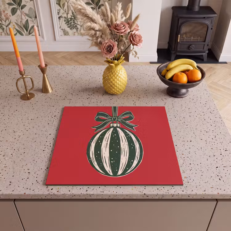 Herdabdeckplatte - Weihnachtskugel – Weihnachten – Rot — 2