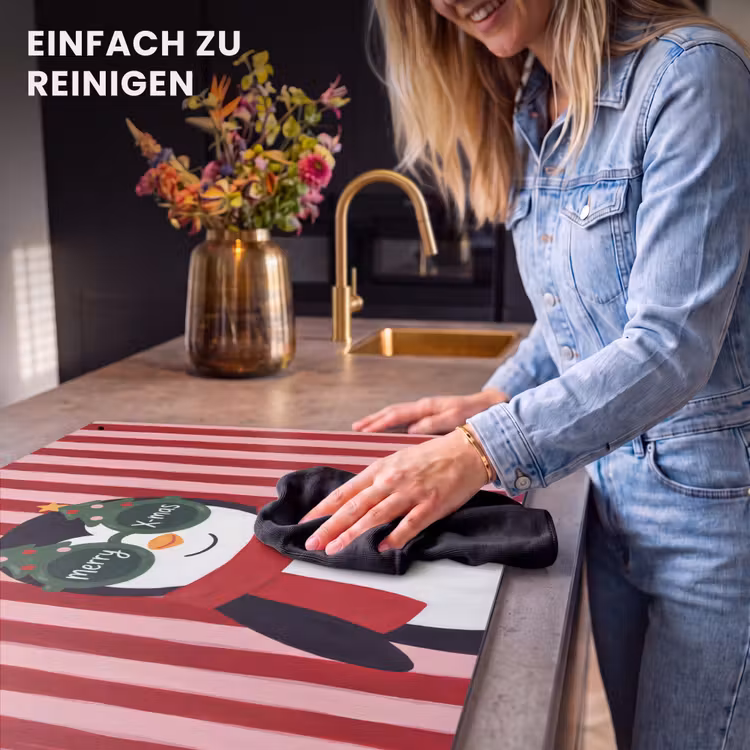 2-in-1 Herdabdeckplatte & Spritzschutz - Pinguin – Weihnachten – Illustration — 5