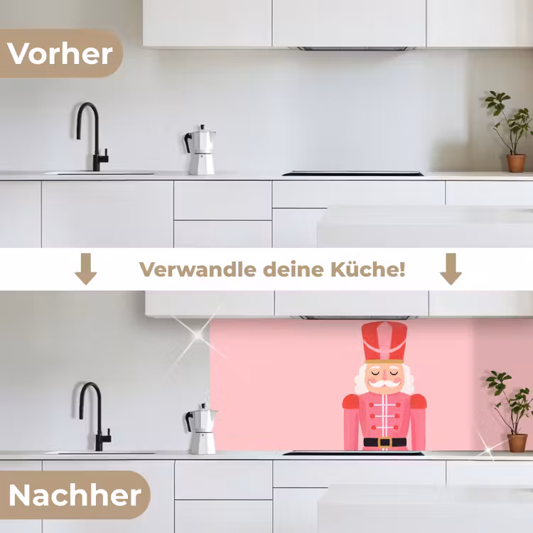 Küchenrückwand - Nussknacker – rosa Illustration — 3
