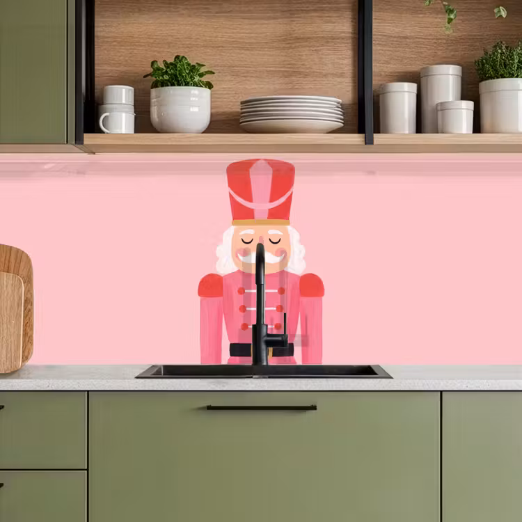 Küchenrückwand - Nussknacker – rosa Illustration — 8