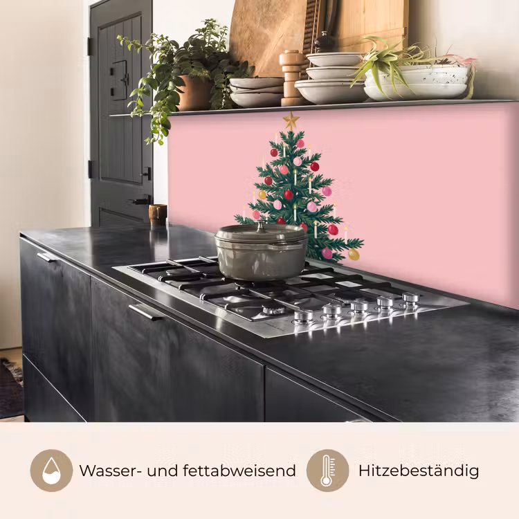 Küchenrückwand - Weihnachtsbaum – Weihnachten – Rosa — 5