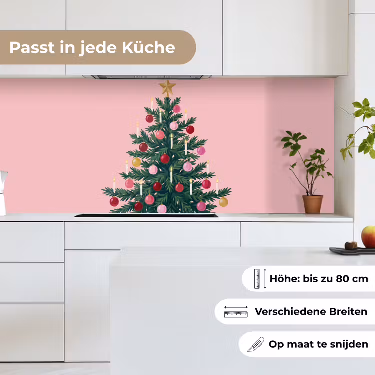 Küchenrückwand - Weihnachtsbaum – Weihnachten – Rosa — 7