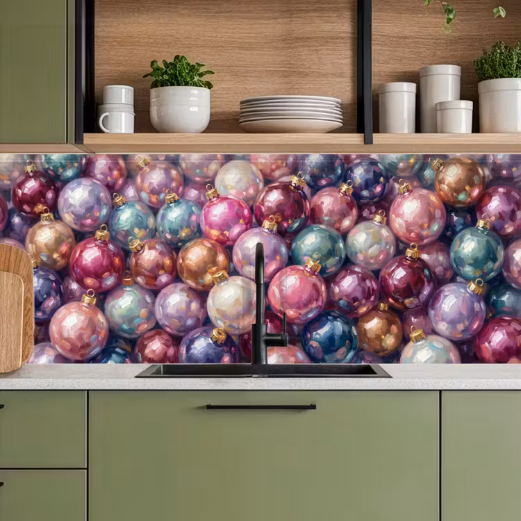 Küchenrückwand - Weihnachtsdekoration – Bunt – Festlich — 8