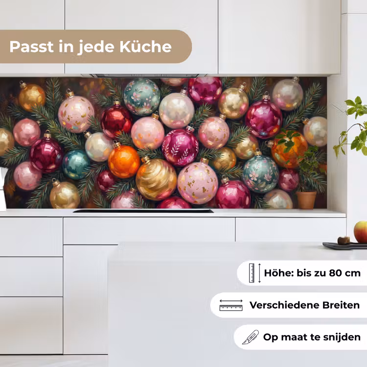 Küchenrückwand - Weihnachtskugeln – Bunt – Festlich — 7