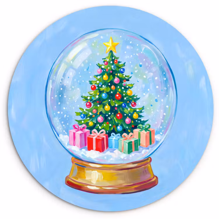Forexbild Rund - Schneekugel – Weihnachten – Geschenke — 1