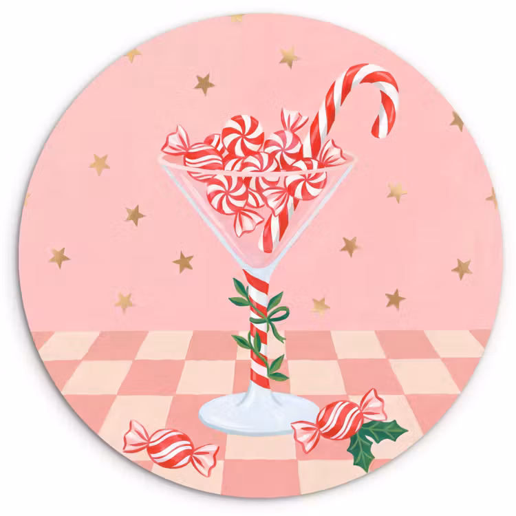 Forexbild Rund - Süßigkeiten – Glas – Rosa — 1