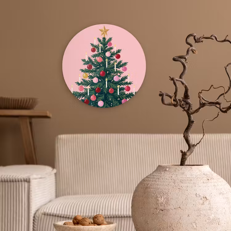 Forexbild Rund - Weihnachtsbaum – Weihnachten – Rosa — 2