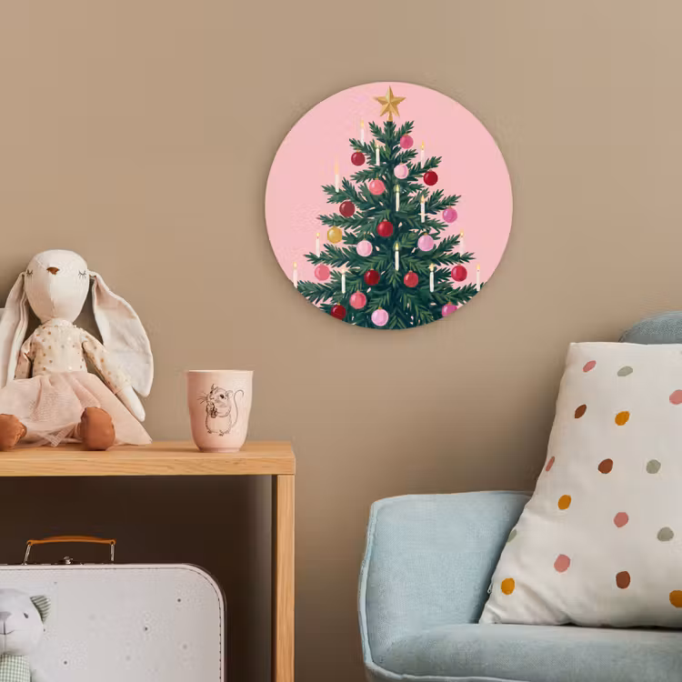 Forexbild Rund - Weihnachtsbaum – Weihnachten – Rosa — 5