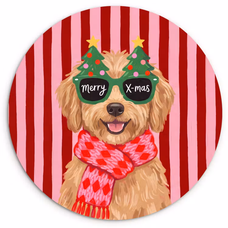 Forexbild Rund - Hund – Weihnachten – Rot — 1
