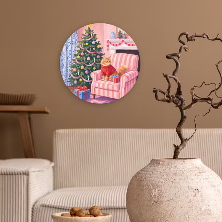 Forexbild Rund - Katze – Weihnachten – Inneneinrichtung — 2