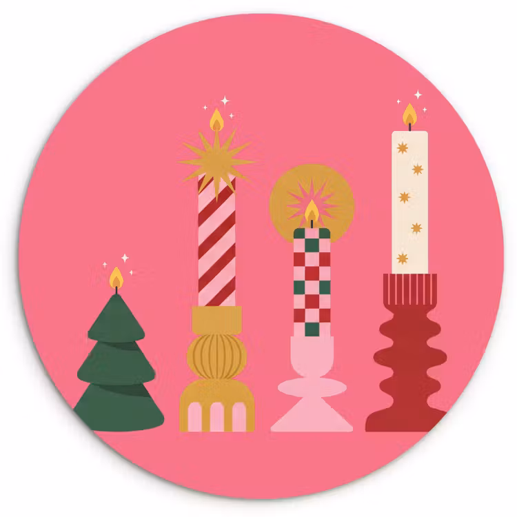 Forexbild Rund - Kerzen – Party – Rosa — 1