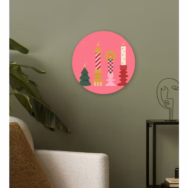 Forexbild Rund - Kerzen – Party – Rosa — 3