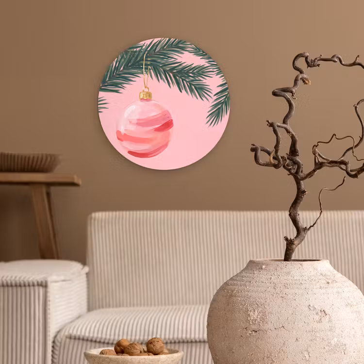 Forexbild Rund - Weihnachtskugel – Rosa – Weihnachten — 2