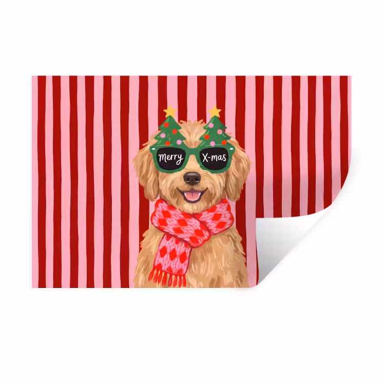Wandtattoo – Hund – Weihnachten – Rot — 1