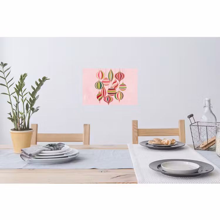 Wandtattoo – Weihnachtsdekoration – Gestreift – Rosa — 4