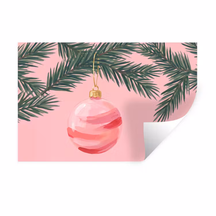 Wandtattoo – Weihnachtskugel – Rosa – Weihnachten — 1