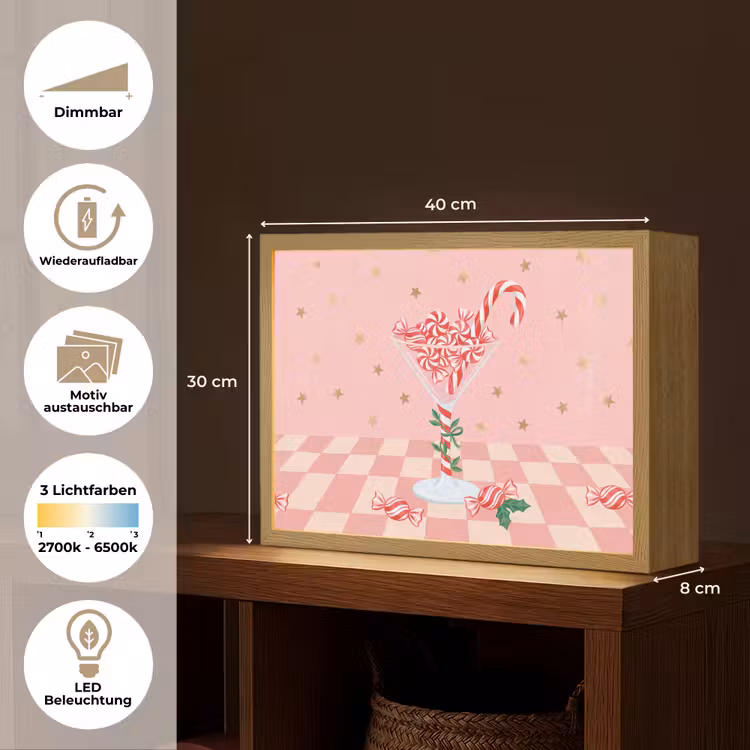 Nachtlicht Kinder - Süßigkeiten – Glas – Rosa — 10