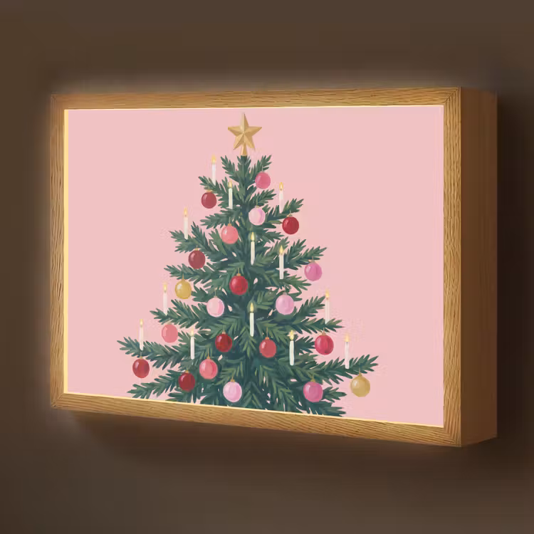 Nachtlicht Kinder - Weihnachtsbaum – Weihnachten – Rosa — 1