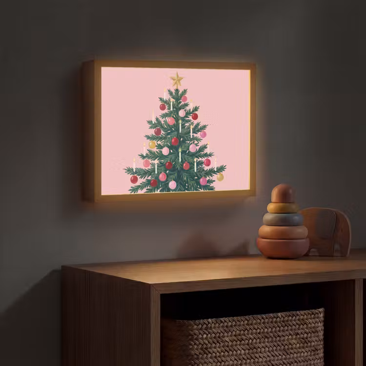 Nachtlicht Kinder - Weihnachtsbaum – Weihnachten – Rosa — 4
