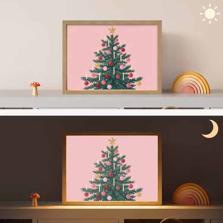 Nachtlicht Kinder - Weihnachtsbaum – Weihnachten – Rosa — 6