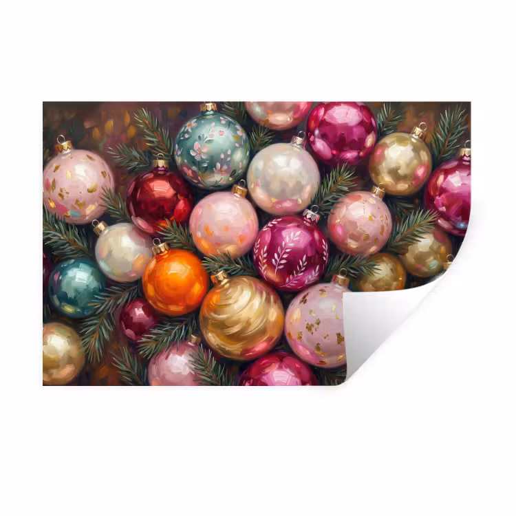 Wandtattoo – Weihnachtskugeln – Bunt – Festlich — 1