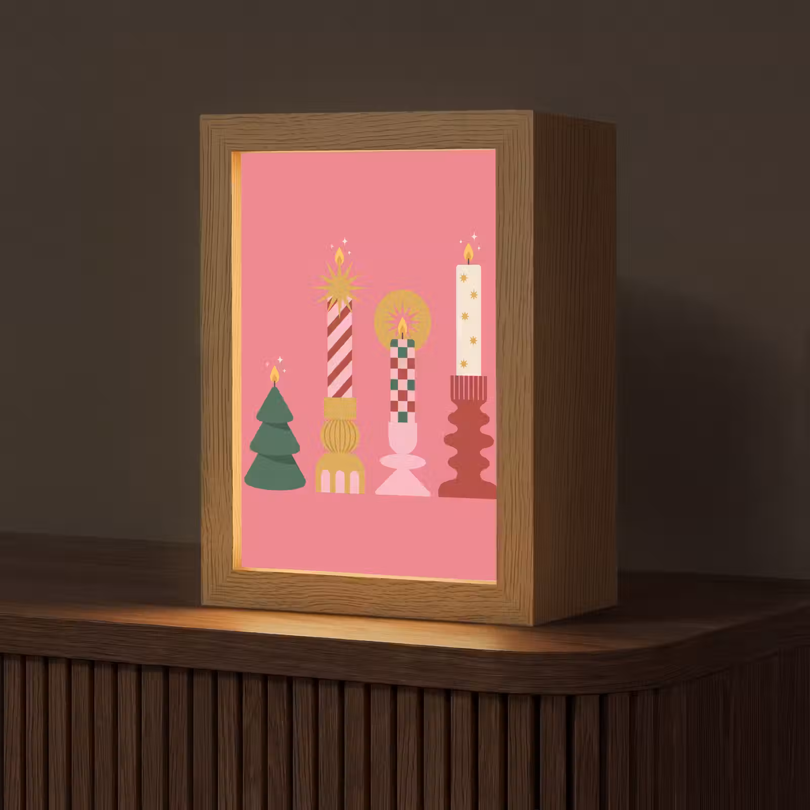 Personalisierte Lightbox - Kerzen – Party – Rosa — 1