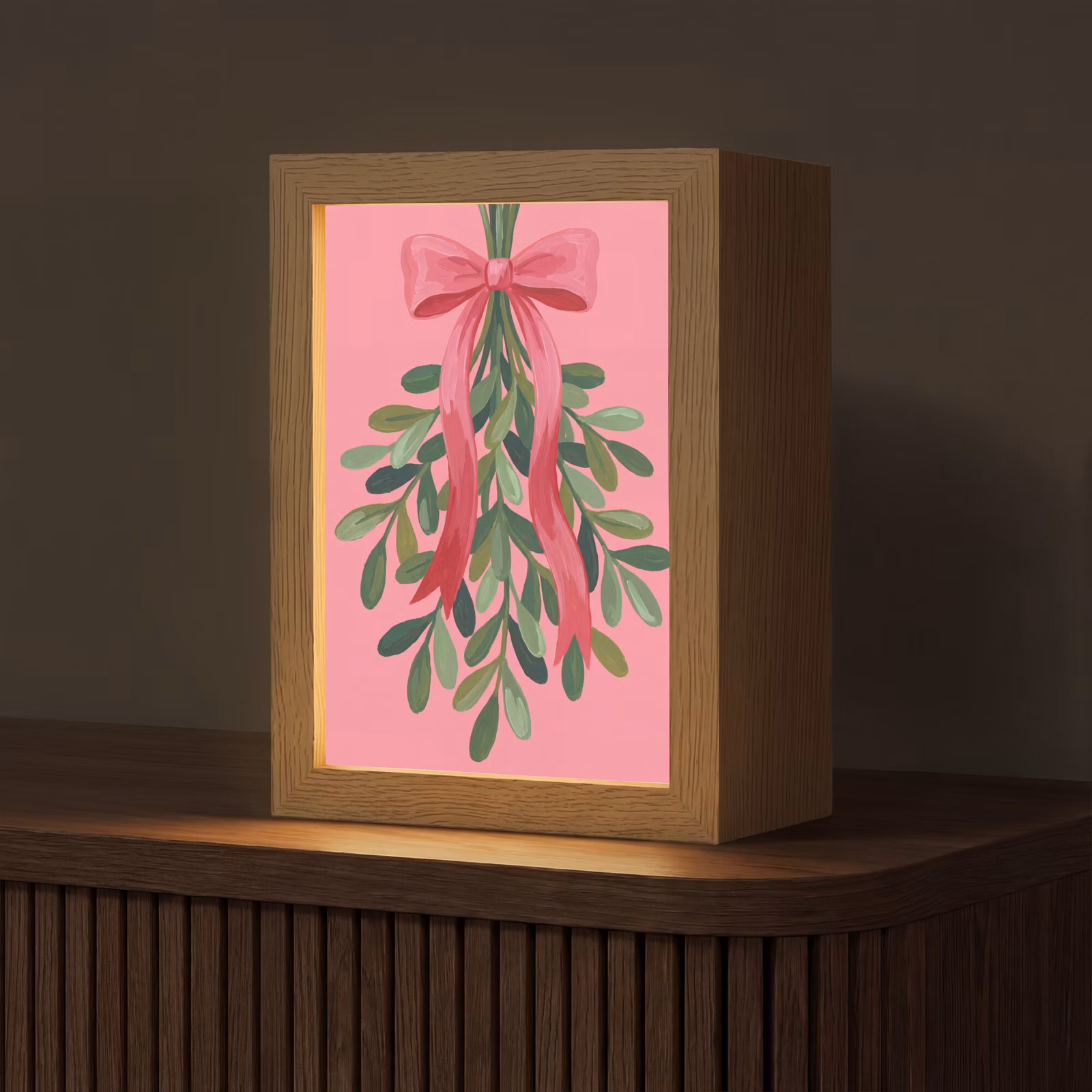 Personalisierte Lightbox - Pflanze – Band – Rosa — 1