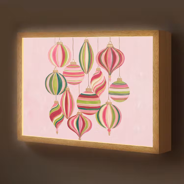 Nachtlicht Kinder - Weihnachtsdekoration – Gestreift – Rosa — 1