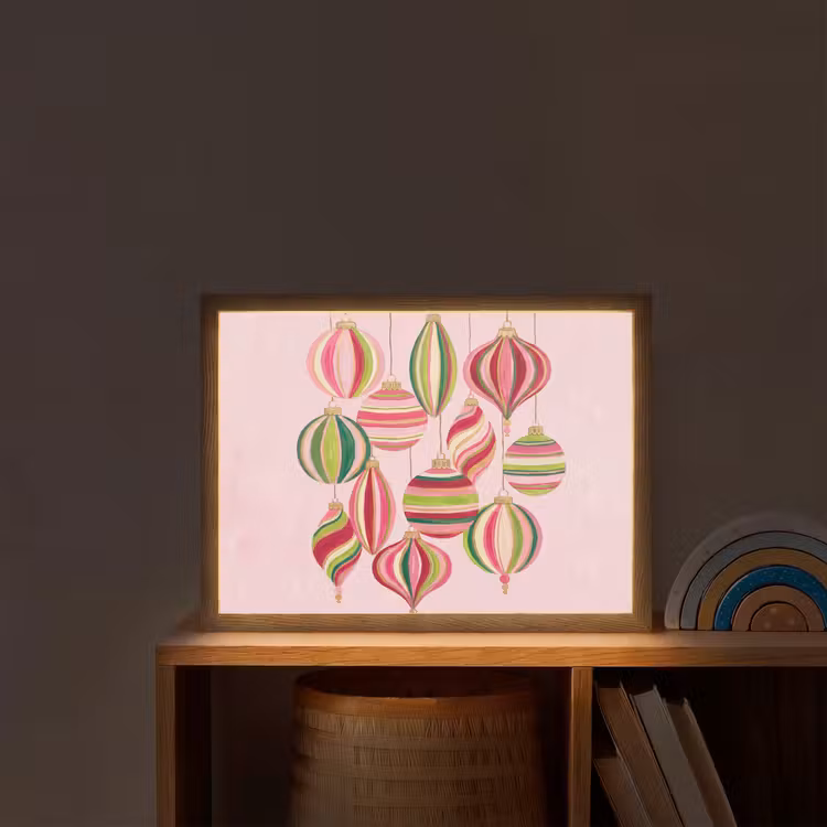 Nachtlicht Kinder - Weihnachtsdekoration – Gestreift – Rosa — 2