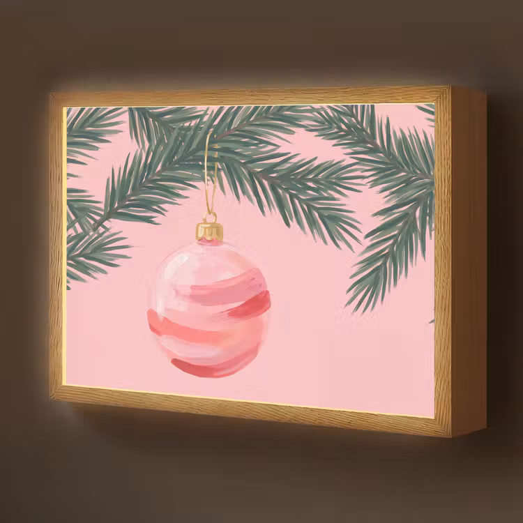 Nachtlicht Kinder - Weihnachtskugel – Rosa – Weihnachten — 1