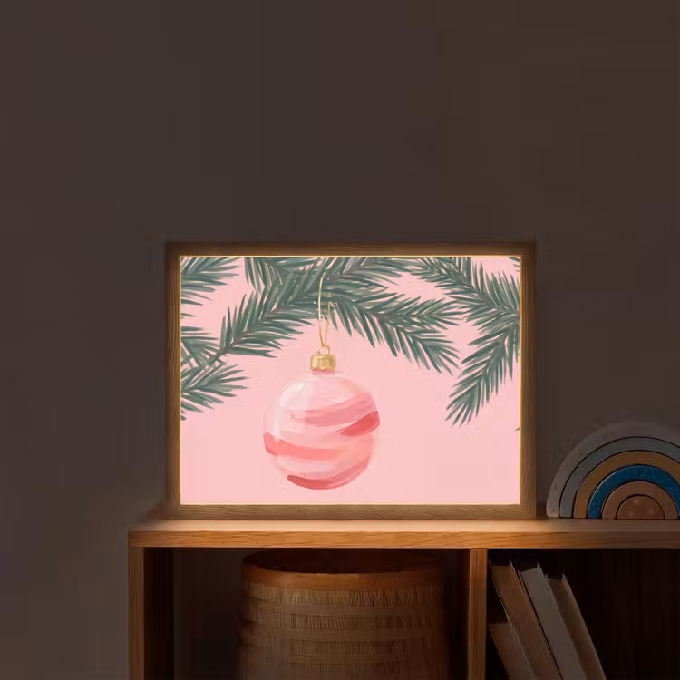 Nachtlicht Kinder - Weihnachtskugel – Rosa – Weihnachten — 2