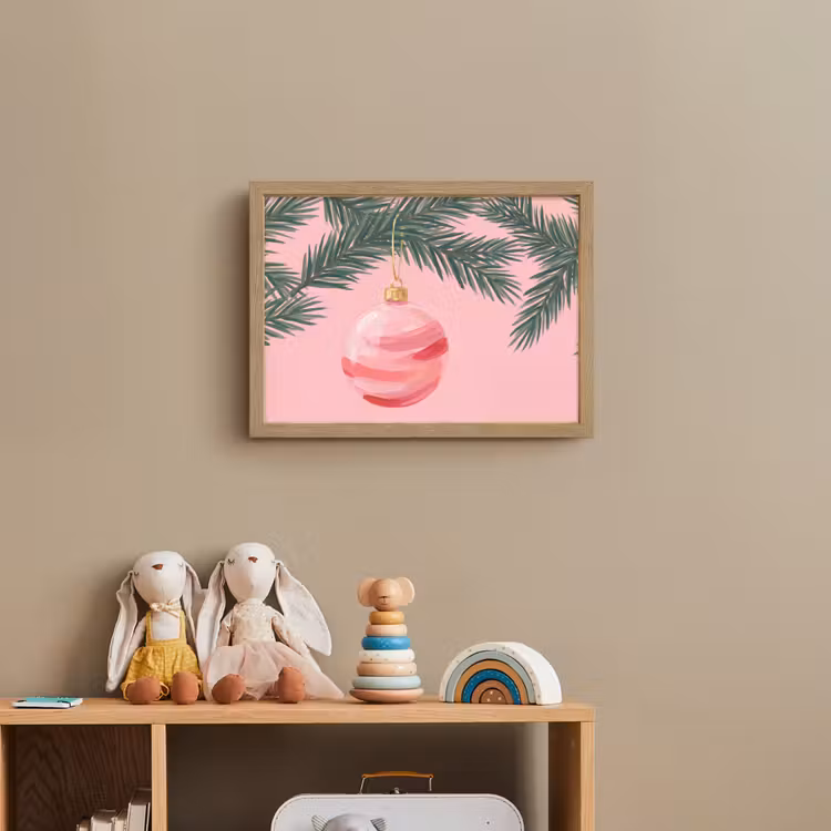 Nachtlicht Kinder - Weihnachtskugel – Rosa – Weihnachten — 3