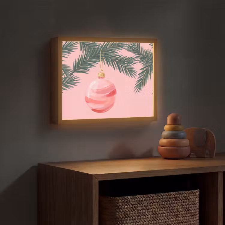 Nachtlicht Kinder - Weihnachtskugel – Rosa – Weihnachten — 4