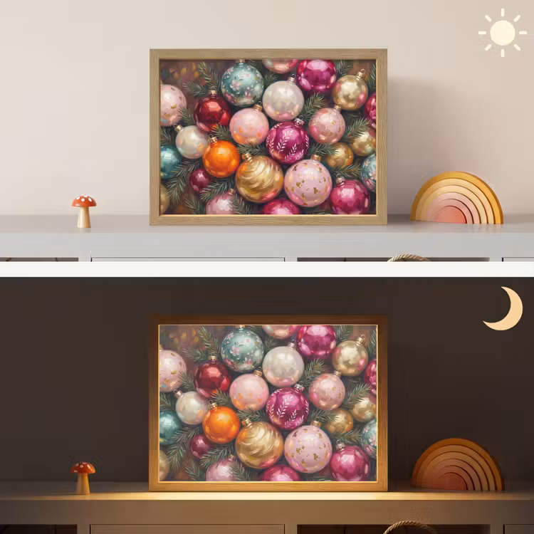 Nachtlicht Kinder - Weihnachtskugeln – Bunt – Festlich — 6