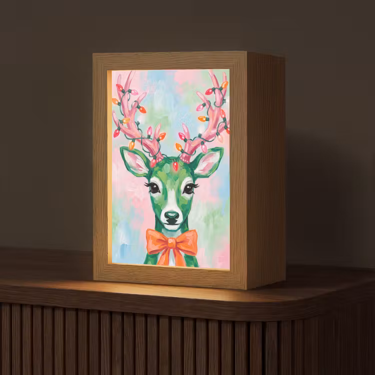 Personalisierte Lightbox - Hirsch – Weihnachten – Tiere — 1