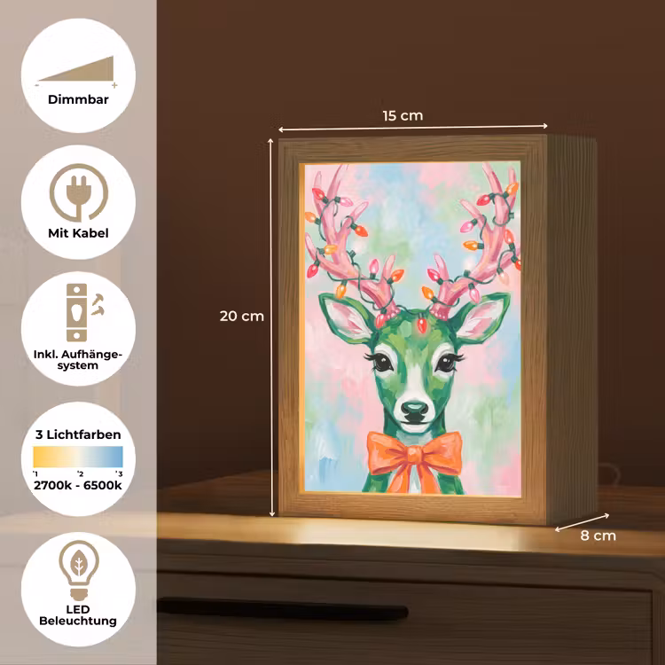 Personalisierte Lightbox - Hirsch – Weihnachten – Tiere — 6