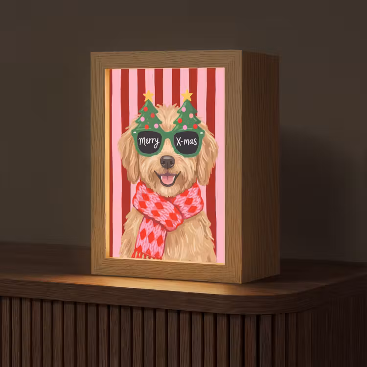 Personalisierte Lightbox - Hund – Weihnachten – Rot — 1