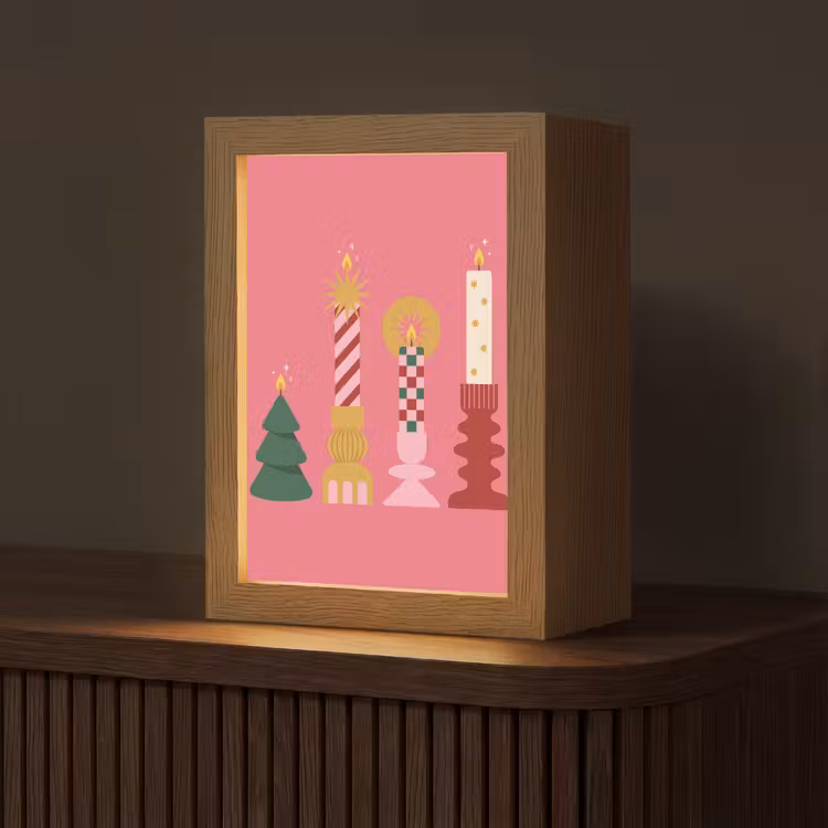Personalisierte Lightbox - Kerzen – Party – Rosa — 1
