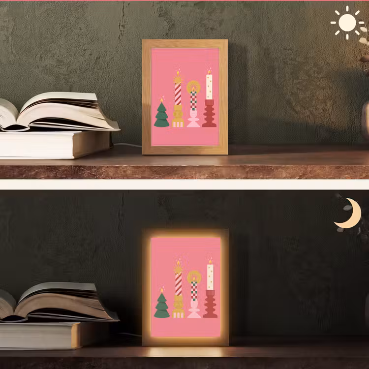Personalisierte Lightbox - Kerzen – Party – Rosa — 5