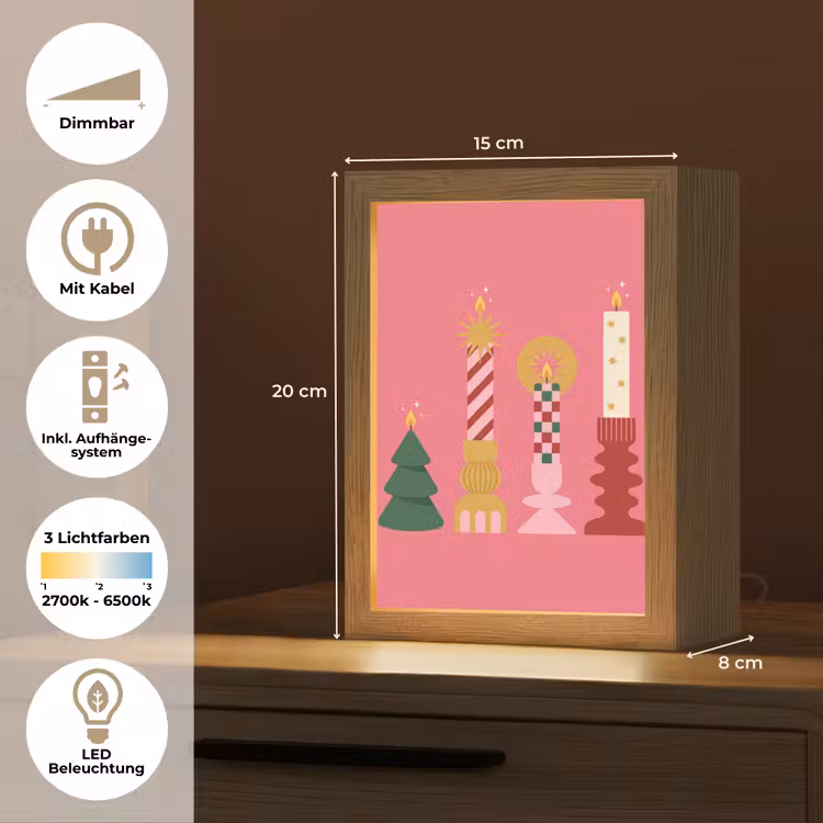 Personalisierte Lightbox - Kerzen – Party – Rosa — 6