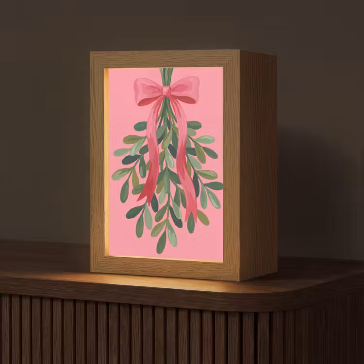 Personalisierte Lightbox - Pflanze – Band – Rosa — 1