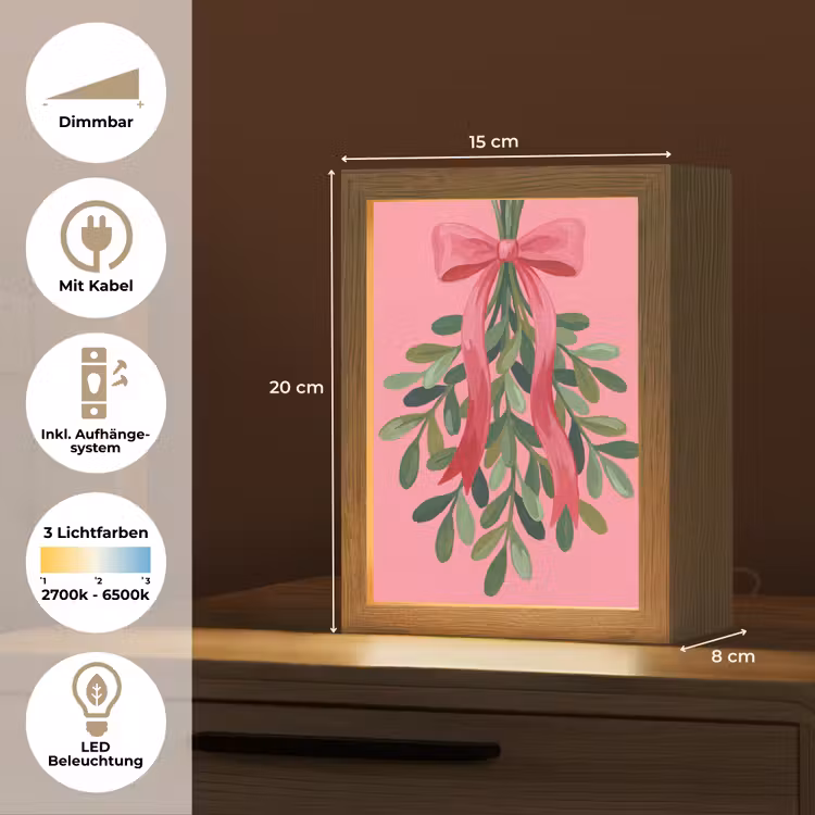 Personalisierte Lightbox - Pflanze – Band – Rosa — 6
