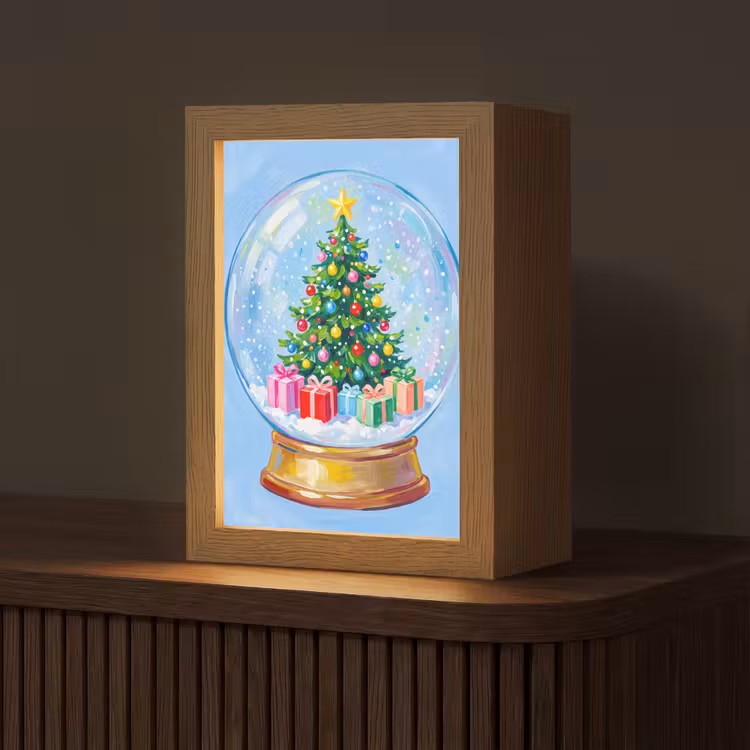 Personalisierte Lightbox - Schneekugel – Weihnachten – Geschenke — 1