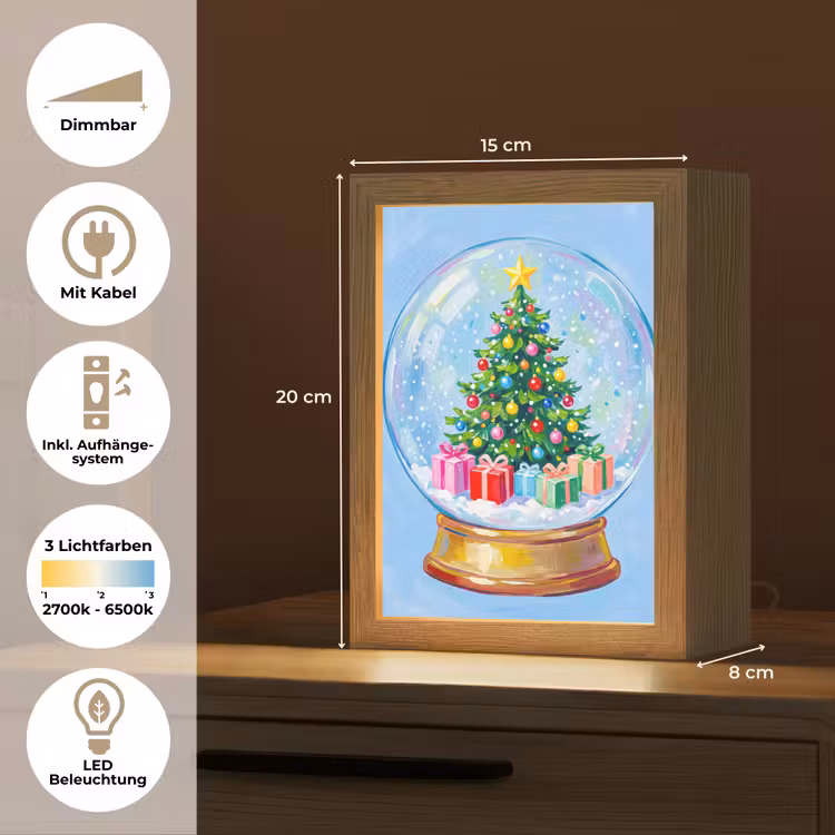 Personalisierte Lightbox - Schneekugel – Weihnachten – Geschenke — 6