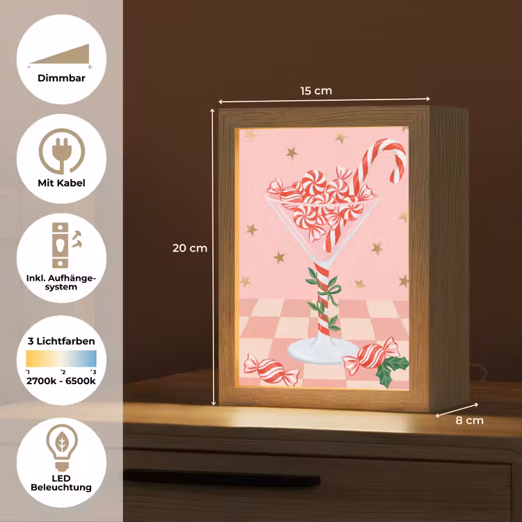 Personalisierte Lightbox - Süßigkeiten – Glas – Rosa — 6