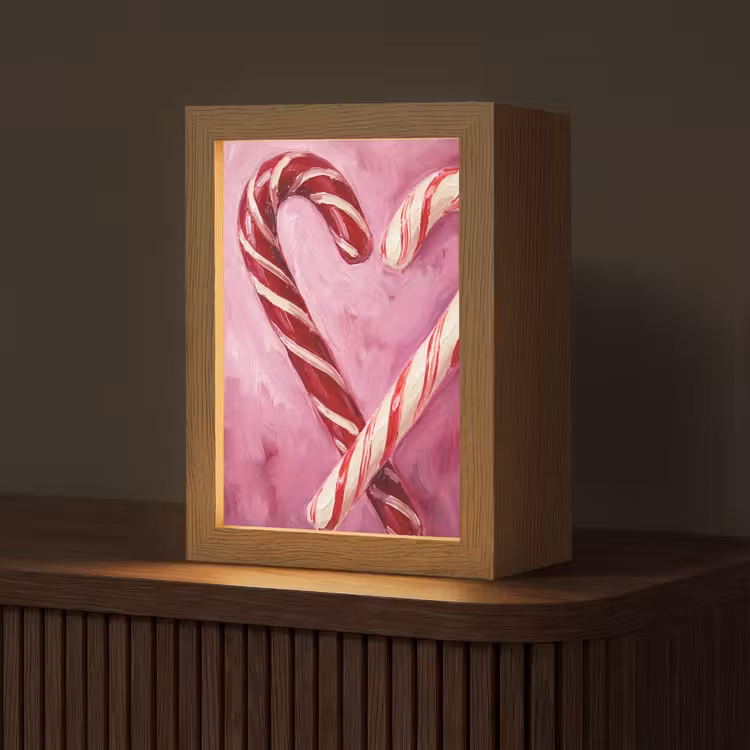 Personalisierte Lightbox - Süßigkeiten – Herz – Rosa — 1