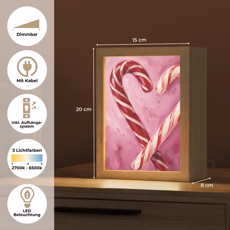 Personalisierte Lightbox - Süßigkeiten – Herz – Rosa — 6