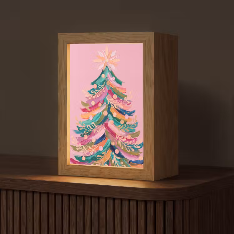 Personalisierte Lightbox - Weihnachtsbaum – Abstrakt – Bunt — 1