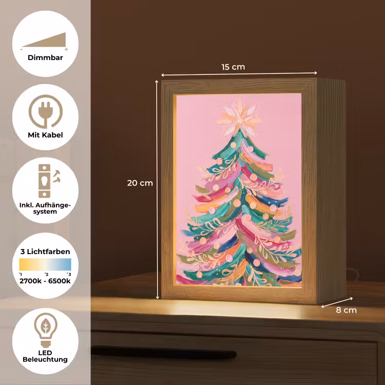 Personalisierte Lightbox - Weihnachtsbaum – Abstrakt – Bunt — 6