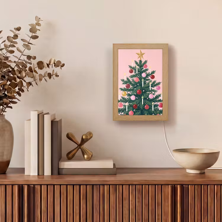 Personalisierte Lightbox - Weihnachtsbaum – Weihnachten – Rosa — 4